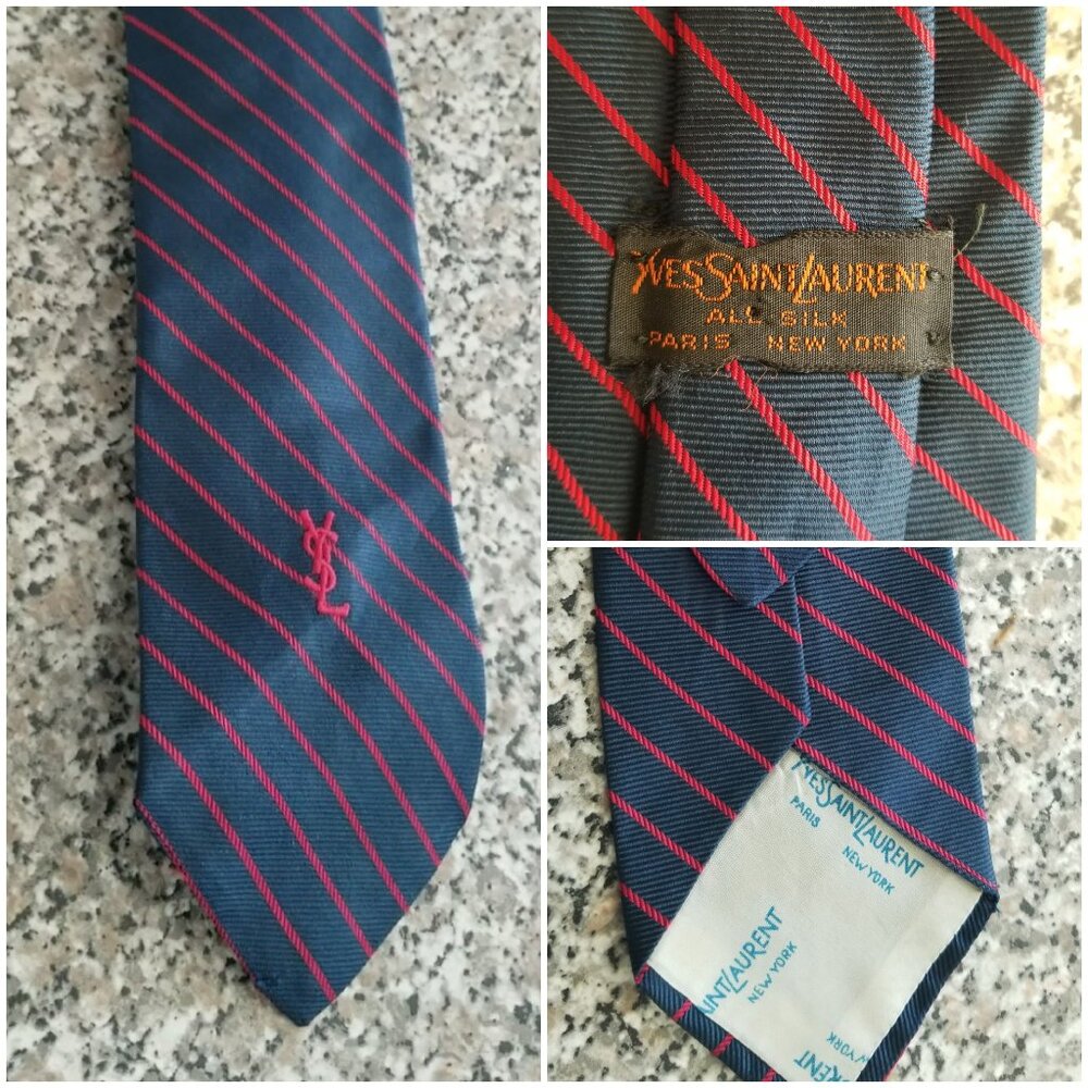 Ysl Yves Saint Laurent Silk Mens Tie